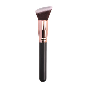 Soft Dense <b>Foundation</b> Brush Rounded Synthetic Bristles Rose Gold Ferrule Seamless Base Blending Tool - Product Image 6