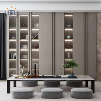 Armoire à vin de salon moderne personnalisée en bois chaud verre métal avec rangement extensible pour armoires de bar