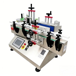 Glass <b>Plastic</b> Jar Cans <b>Bench</b> Top Desktop Table Top Automatic Round Wine Bottle Label Sticker Labeling Machine - Product Image 3