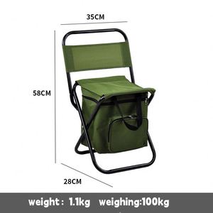 Tabouret pliant en tissu Oxford avec logo personnalisé imprimé, chaise portable pour la randonnée en plein air, siège de pique-nique avec sac isotherme - Product Image 3