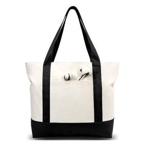 <b>Large</b> Capacity Thick Reusable Reinforced Handle <b>Gift</b> Cloth Custom Logo Canvas Shopping Tote <b>Bag</b> With Strong Handle Diy - Product Image 1
