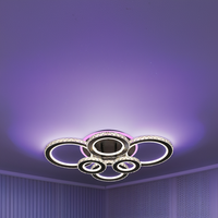 Led Smart Télécommande Acrylique Fantaisie Dimmable Décoration Moderne Suspendu Intérieur Intérieur Plafonnier Lustre de Luxe