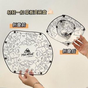 Assiette pliante en PP, ensemble de vaisselle de camping portable, imperméable, épaissie, multifonctionnelle, pour usage extérieur - Product Image 3