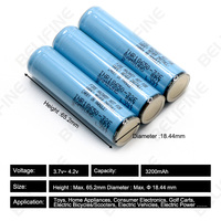 Bộ pin Li-ion 18650 1S1P đầu nút 3.7V 3000mAh 3200mAh 3400mAh 3500mAh với đầu nối PCB tích hợp