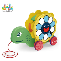 Jouet escargot à tirer pour tout-petits, adorable trotteur coquillage fleuri avec ficelle à tirer, jouet d'apprentissage précoce pour bébés et jeunes enfants