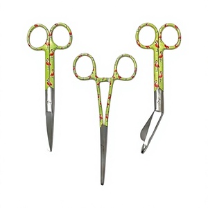 Tijeras Quirúrgicas de Acero Inoxidable de Alta Calidad, Tijeras para Vendajes con Mangos Impresos a Color para Uso Hospitalario - Product Image 1