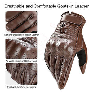 Gants de course en cuir véritable respirant Motocross Protective Outdoor Sports Gear avec motif imprimé pour la conduite de moto - Product Image 6