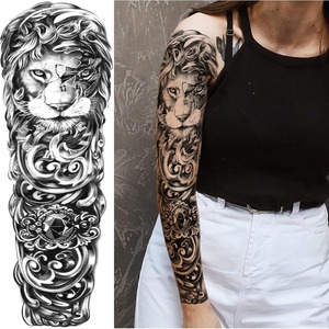 Hadiyah belleza venta al por mayor de moda personalizada adulto no tóxico brazo <span class=keywords><strong>cabeza</strong></span> de Lobo brazo León mano piel cuerpo <span class=keywords><strong>tatuaje</strong></span> temporal pegatinas - Product Image 3