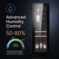 Enfriador de Vino Delgado de 90L para Debajo del Mostrador - Vinoteca Independiente con Bajo Consumo de Energía y Estructura de Acero Inoxidable