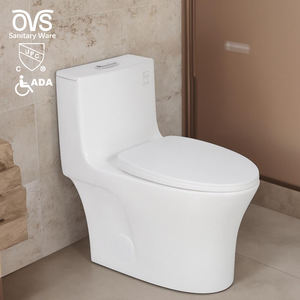 OVS UPC 1.1gpf Inodoro de estilo norteamericano ahorrador de agua Sifón de doble descarga Inodoro de una pieza alargado de lujo para el mercado americano - Product Image 2