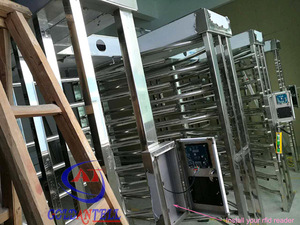 Nhiều hai chiều lối vào làn xe an ninh đầu đọc thẻ RFID chiều cao đầy đủ quay vòng Turnstile Cổng với <span class=keywords><strong>Access</strong></span> control hệ thống - Product Image 5