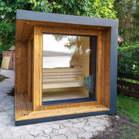 2025 Cabine de terrasse de jardin de conception de sauna extérieur la plus populaire pour 4-6 personnes équipée d'un poêle à bois