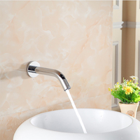 Robinet à capteur infrarouge automatique mural bon marché noir sans contact cuisine salle de bain évier bassin en laiton robinet d'eau avec boîtier de commande