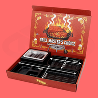 Boîte à bento en carton ondulé écologique portable pour yakitori yakiniku, brochettes de barbecue, compartiment à charbon de bois pour kebabs
