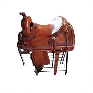 Sillín de cuero occidental BS International para carreras de caballos con grabado floral, herrajes de acero inoxidable SUS304, estructura de madera, diseño personalizado y resistente al sudor. - Product Image 5