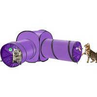 Katlanabilir 3ply 2 yollu tünel kediler çeviklik oyun tüneli oyuncaklar eğlenceli köpekler yavru hayvanlar