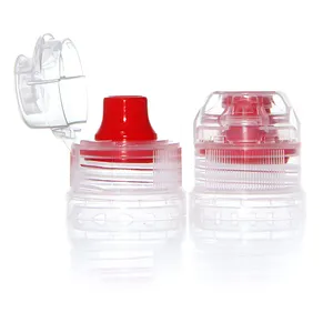 28mm 38mm manomissione evidente in plastica Sport succo di acqua Flip tappo superiore a cupola tappo tappo di bottiglia con valvola in Silicone
