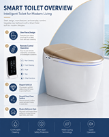 Toilette intelligente monobloc avec bidet intégré et télécommande pour salle de bain d'hôtel