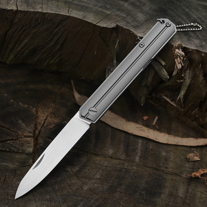 In acciaio inossidabile manico in acciaio resistente durezza pieghevole combattimento EDC portachiavi coltello tascabile con scivolo aperto blu - Product Image 2