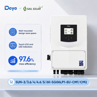 Onduleur hybride mural IP65 SUN-3/3.6/4/4.6/5/6K-SG06LP1-EU-CM1/CM2 3KW-6KW pour stockage d'énergie solaire, onduleurs simples
