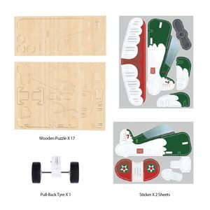 2025 baru DIY 3D pesawat teka-teki kayu Pull -Back Heicoper permainan mainan untuk anak-anak Seni & Kerajinan untuk anak perempuan dan anak laki-laki - Product Image 3