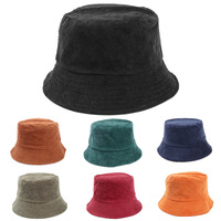 Chapeau Bob Réversible en Velours Côtelé Tendance Printemps, Personnalisable avec Logo, Couleur Unie, Décontracté et Coloré, Idéal Plage et Protection Solaire