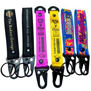 Wholesale Embroidery Nylon Fashion Colorful Cool Design Keytag High Quality <b>Polyester</b> Custom <b>Lanyard</b> Woven Keychain - Product Image 4
