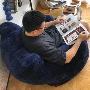 Canapé en mousse haute densité, canapé paresseux compressé, canapé moderne, fauteuil pouf en tissu pelucheux - Product Image 3