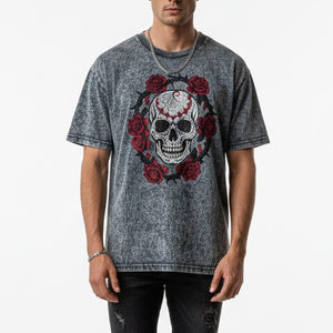 เสื้อยืดสำหรับผู้ชายเสื้อลายกรดซักเสื้อผ้าออกใหม่ - Product Image 1