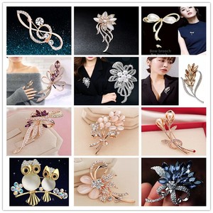 Broche en alliage plaqué <span class=keywords><strong>de</strong></span> haute qualité avec perles et strass, style polyvalent pour femme, idéale pour foulard en soie - Direct Usine Transfrontalière - Product Image 2