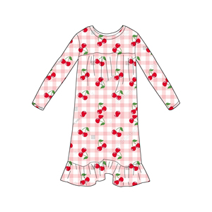 Popolare Vestito Autunnale a Maniche Lunghe per Bambine, <span class=keywords><strong>Pigiama</strong></span> Personalizzabile con Stampa per Bambine, Abbigliamento Quotidiano in Morbido Tessuto di Bambù - Product Image 3