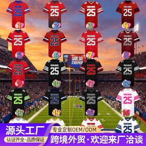 Camiseta de Fútbol Americano Personalizada para Hombre, Cuello en V, Secado Rápido, Roja y Dorada, NOMBRE DE TU EQUIPO 00, Forro de Fibras Sintéticas Personalizadas - Product Image 4
