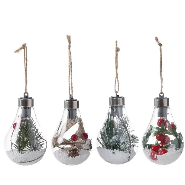 Christmas hemp rope LED hanging lamp for Christmas party decoration
