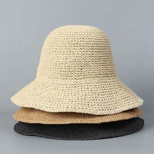 Sombrero de Pescador de Paja de Papel Hecho a Mano, Estilo Japonés, Retro, para Mujer, Plegable, para el Sol - Product Image 1