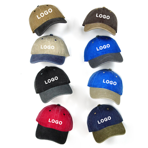 批发定制双色水洗棉爸爸帽子6面板非结构化软棒球帽男士丝绒面料Gorras - Product Image 3