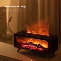 Humidificateur à flamme de cheminée simulée 3D, portable, USB, pour la maison, fonction de minuterie, lumière d'ambiance nocturne, aromathérapie