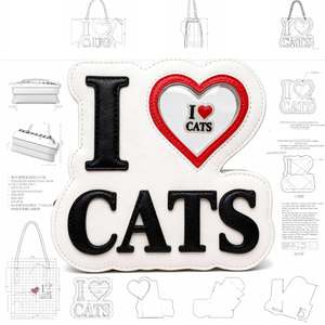 กระเป๋า Ita Bag ลายหัวใจแบบสะพายข้างสำหรับใส่เข็มกลัดและป้ายติดเสื้อ <span class=keywords><strong>ท</strong></span>ำ<span class=keywords><strong>จ</strong></span>ากหนังเทียม เหมาะสำหรับคนรักแมว - Product Image 3