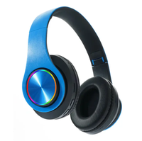 Casque sans fil B39 2026 pour dropshipping, casque pliable portable, lecteur MP3 avec microphone, lumières LED colorées, casque BT