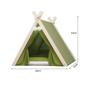 Tente élégante et confortable pour chat du fabricant, maison, <span class=keywords><strong>grand</strong></span> espace, <span class=keywords><strong>tipi</strong></span> en bois, coussin épais, solide, mode classique pour chiens et chats - Product Image 4