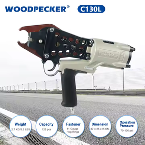<span class=keywords><strong>Agrafeuse</strong></span> pneumatique industrielle Woodpecker C130L, calibre 11, facile à transporter, pour cages en fil métallique et gabions - Product Image 3