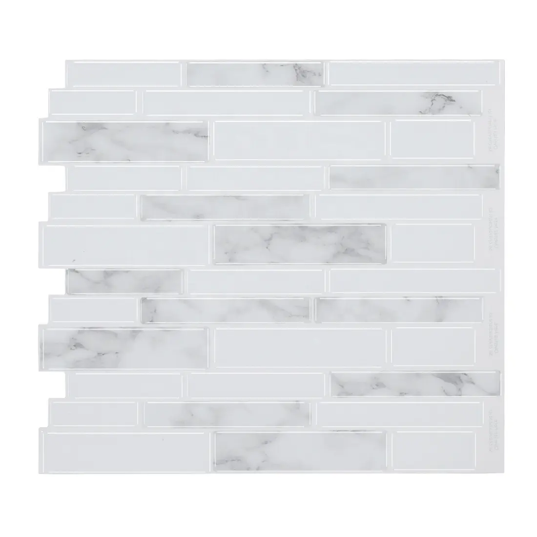 Peel and Stick Wall Sticker white marble stripe 3D Fireplace Tile Backsplash Kitchen Bathroom Waterproof