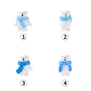 Figuras de Resina de Oso Polar con Bufanda Azul, Decoración en Miniatura para el Hogar, Adornos Artesanales - Product Image 4