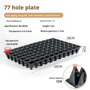 Plateaux de germination <span class=keywords><strong>pour</strong></span> plantes et légumes, plateaux de pépinière de jardin, DDA329, durables, 21/32/50/72/105/128 cellules, noir, PE - Product Image 6