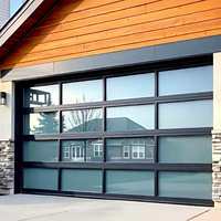 Porte de garage moderne pliable en verre miroir noir multi-tons avec système de verrouillage électrique haute sécurité pour usage extérieur de villa