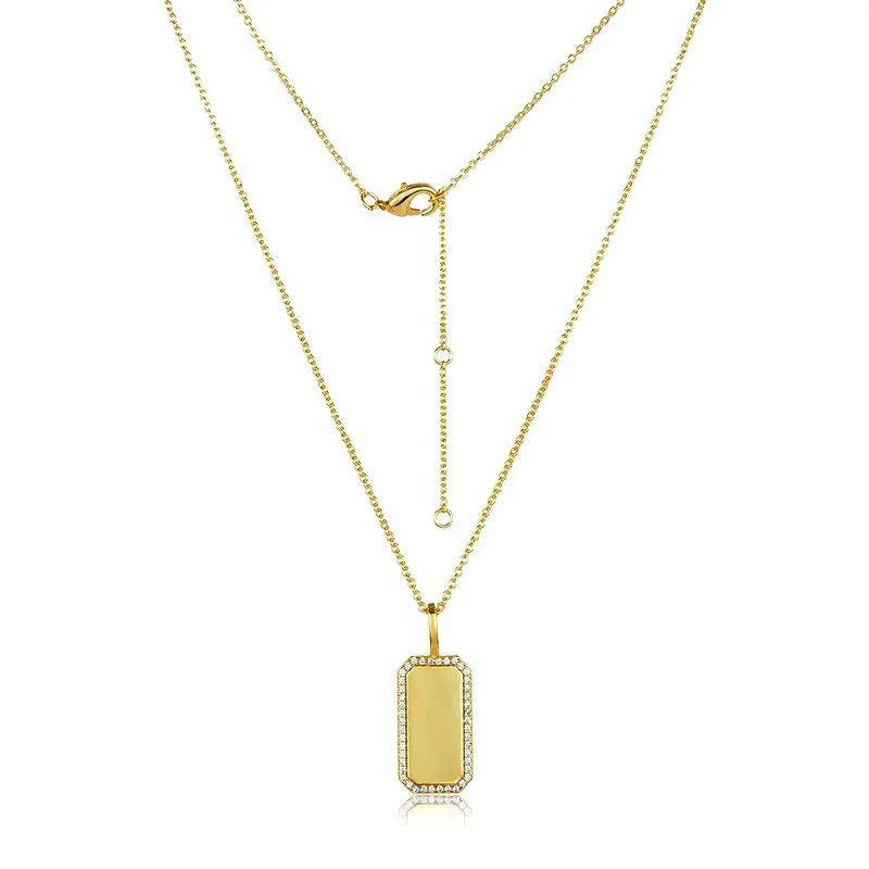 Inoxidable — collier personnalisé en zircon, plaqué argent 925, 14k, bijoux minimalistes, pendentif