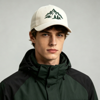 Gorra de Béisbol Personalizada OEM ODM, de Algodón Lavado Sólido, con Bordado 3D de Montaña, Visera Curva, Logotipo Personalizado, Ajustable, para Exteriores