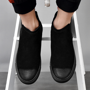 Botas de Moda para Hombre <span class=keywords><strong>2021</strong></span>, Estilo Retro, Botines Sin Cordones, Zapatos Casuales Cómodos para Caminar al Aire Libre, Botas Térmicas de <span class=keywords><strong>Invierno</strong></span> para Hombre - Product Image 4