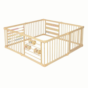 Porte de jeu pour bébé réglable grand parc en bois à 8 côtés pour enfants Para Bebé enfants pour tout-petits et bébés - Product Image 1