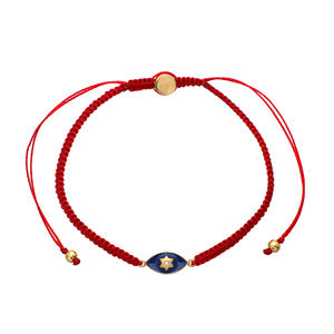 Hot Sale 925 <b>Sterling</b> <b>Silver</b> Macrame <b>Bracelet</b> with Red Enamel Star Charm 18K Gold Plating for Parties and Gifts - Product Image 1