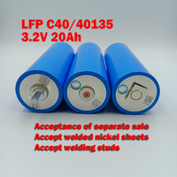 Cellule cylindrique LiFePO4 EVE C40 40135 20Ah pour station d'énergie solaire, stockage d'énergie solaire, batterie LiFePO4 32700 33140